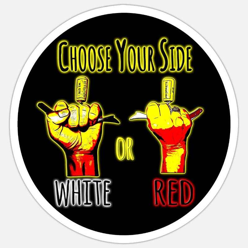 Wählen Sie Ihre Seite, ob Sie weiß oder rot sind Sticker Größe S (10 x 10 cm)