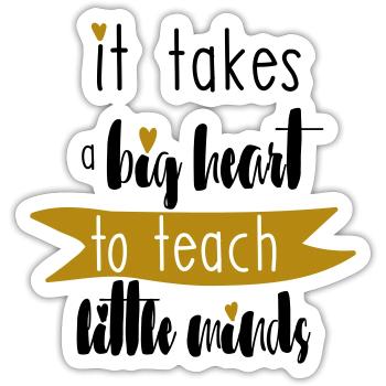 LEHRER LEHRERIN GROßES HERZ GEISTE SPRUCH GESCHENK - Sticker Größe S (10 x 10 cm) - Mattweiß - Vorne