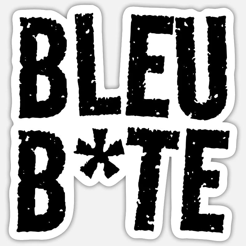 bleu bite - Sticker taille S (10 x 10 cm) - blanc mat