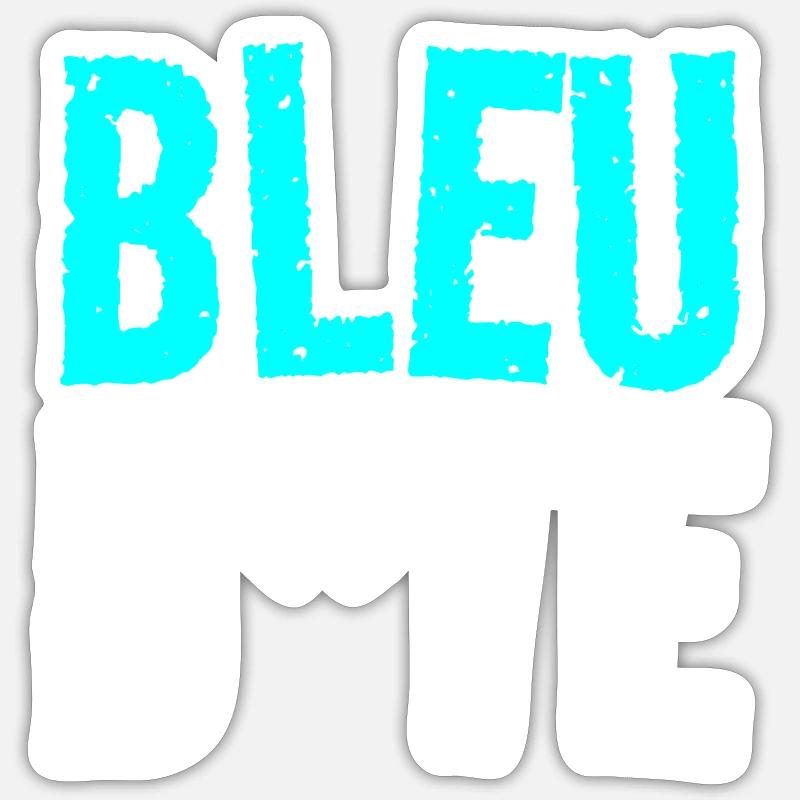 bleu bite Sticker taille S (10 x 10 cm)