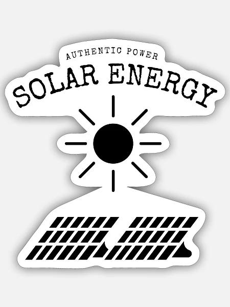 Solar Energy Authentic Power - Sticker Größe S (10 x 10 cm) - Mattweiß