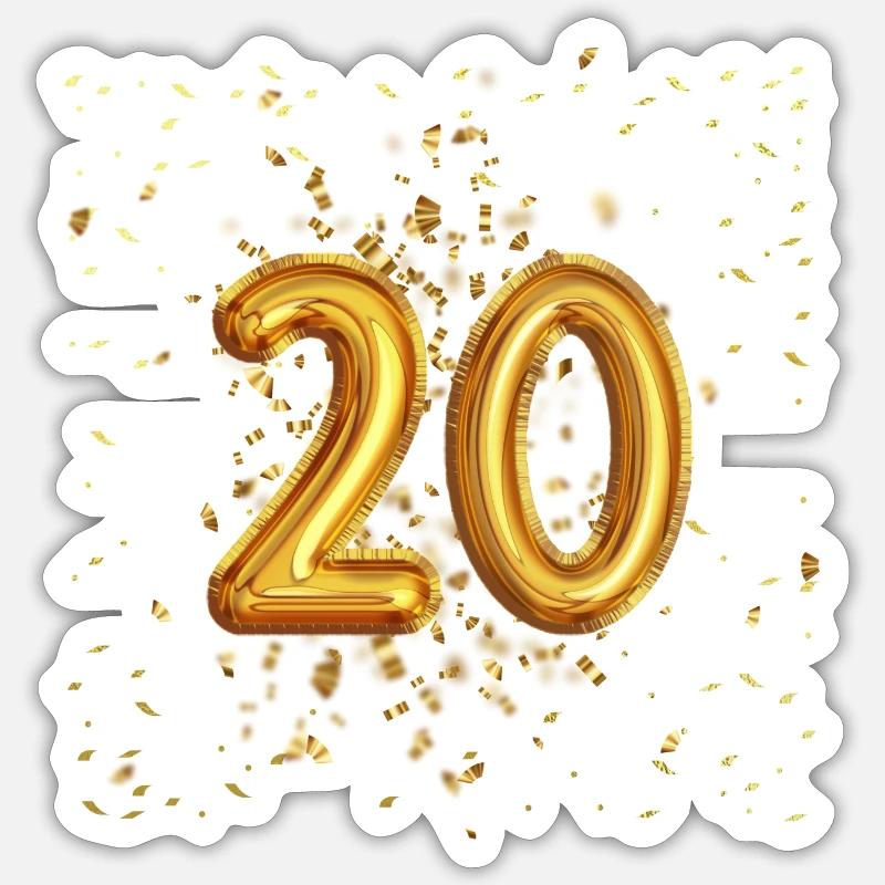 20th anniversary design - Sticker size S (10 x 10 cm) - white matte
