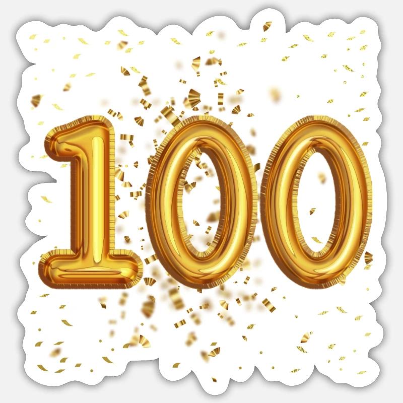 100 ans de conception de ballons - Sticker taille S (10 x 10 cm) - blanc mat