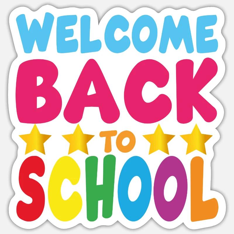 welcome back to school - Sticker taille S (10 x 10 cm) - blanc mat