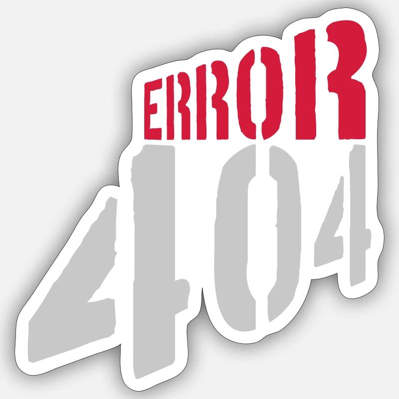 Meldung Error 404 Netzwerk - Sticker Größe S (10 x 10 cm) - Mattweiß