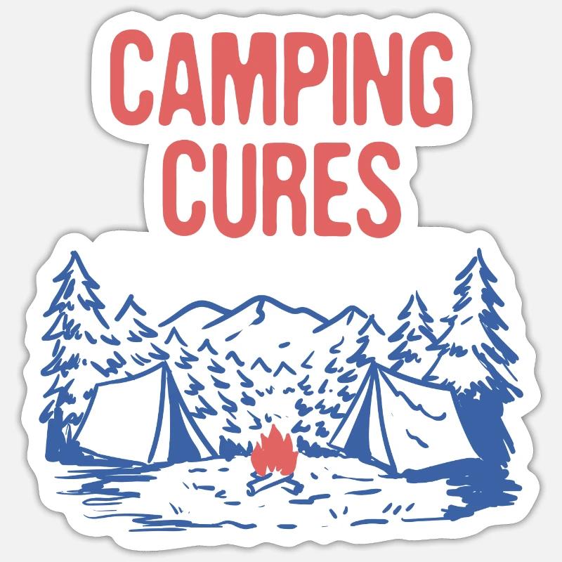 Camping Cures Vacation Camper Trip Camp Summer Sticker size S (10 x 10 cm)