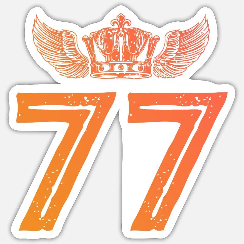 77 Number crown - Sticker size S (10 x 10 cm) - white matte