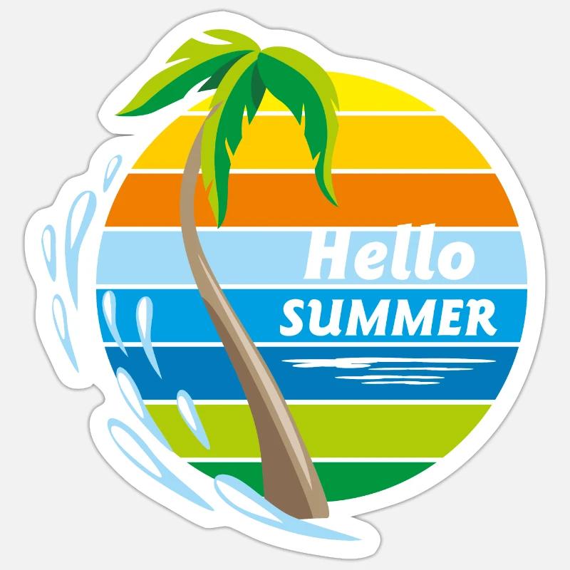 Hallo Sommer - Sticker Größe S (10 x 10 cm) - Mattweiß