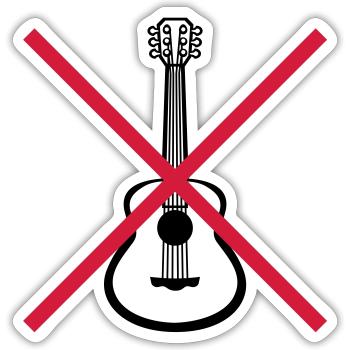 Forbidden guitarist to play guitar - Sticker size S (10 x 10 cm) - white matte - Front