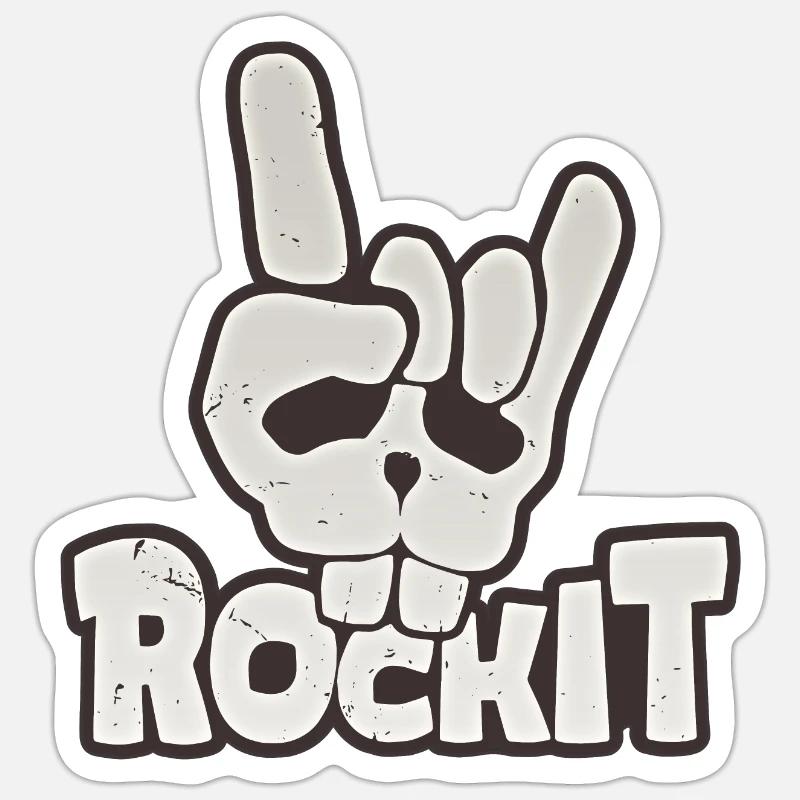 Rockit - Sticker Größe S (10 x 10 cm) - Mattweiß