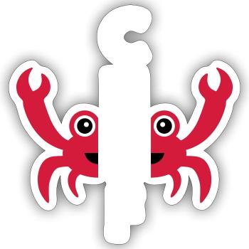 Chef (shared crab) - Sticker size S (10 x 10 cm) - white matte - Front