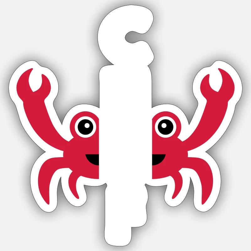 Chef (shared crab) - Sticker size S (10 x 10 cm) - white matte