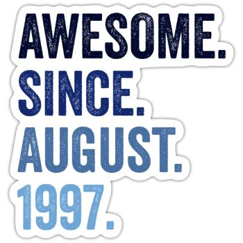 Génial depuis août 1997 25ème anniversaire - Sticker taille S (10 x 10 cm) - blanc mat - Devant