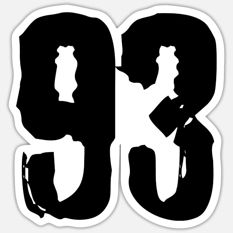 93 number jersey - Sticker size S (10 x 10 cm) - white matte