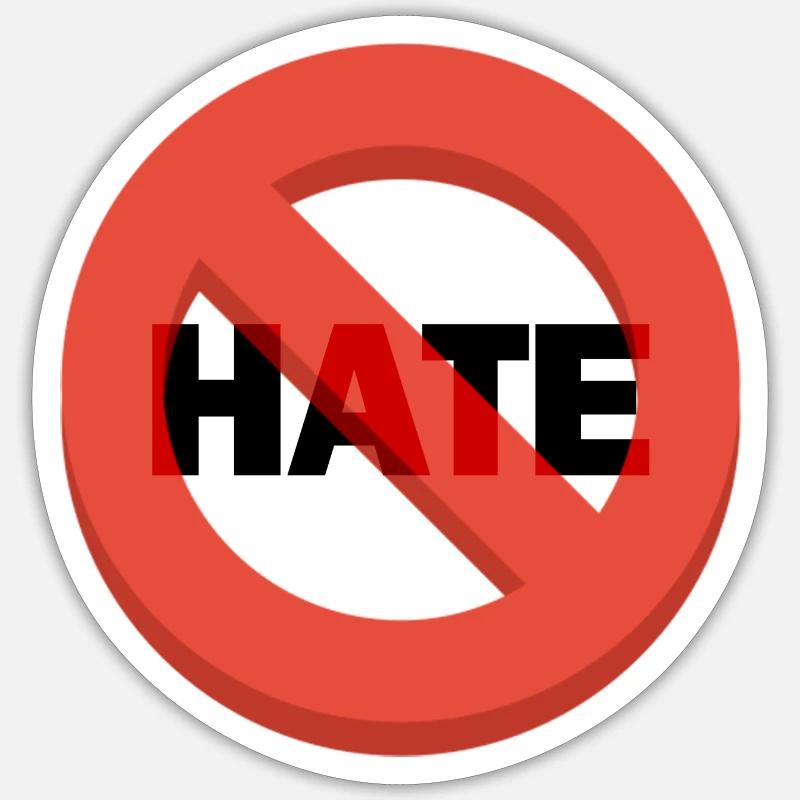 STOP HATE 04 - Sticker size S (10 x 10 cm) - white matte