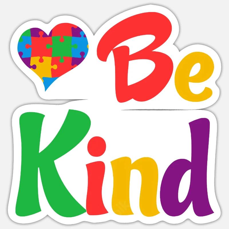 Love Be Kind Graphique - Sticker taille S (10 x 10 cm) - blanc mat