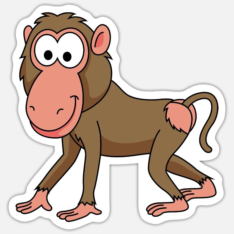 Monkey monkey comic - Sticker size S (10 x 10 cm) - white matte