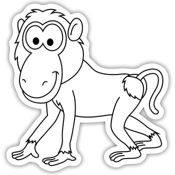 Monkey monkey comic - Sticker size S (10 x 10 cm) - white matte - Front