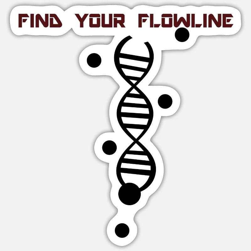 DNA Flowline - Sticker Größe S (10 x 10 cm) - Mattweiß