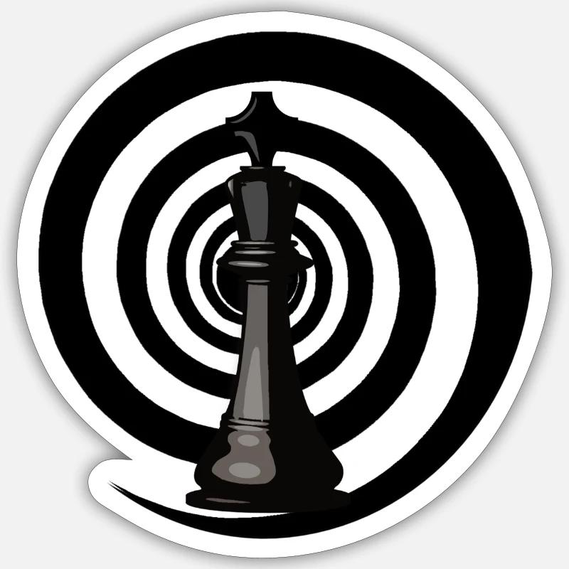 Chess Black hole - Sticker taille S (10 x 10 cm) - blanc mat