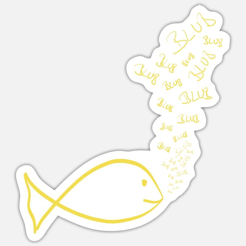 Fischen - Sticker Größe S (10 x 10 cm) - Mattweiß