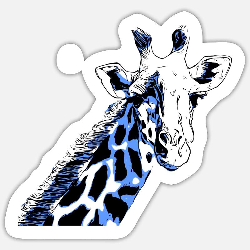 Giraffe portrait - Sticker size S (10 x 10 cm) - white matte