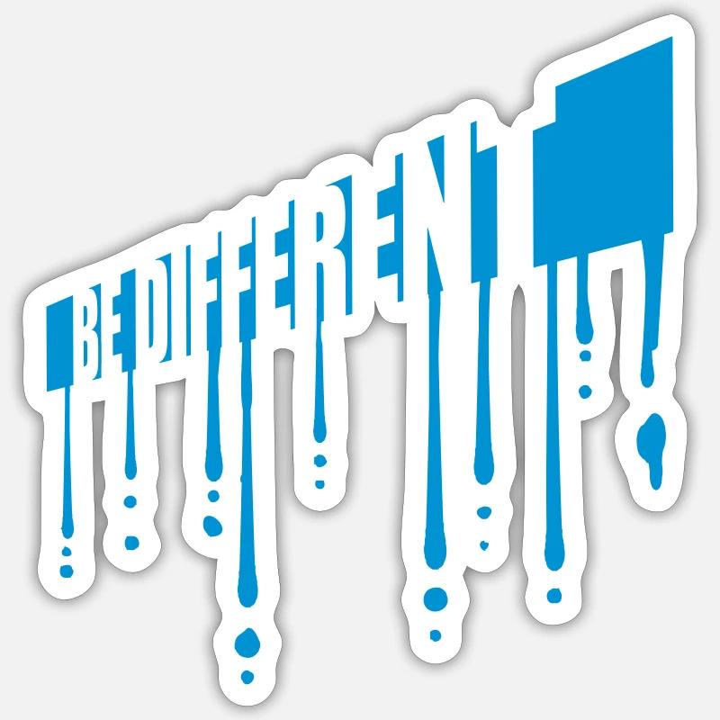 Be different Logo Design - Sticker Größe S (10 x 10 cm) - Mattweiß
