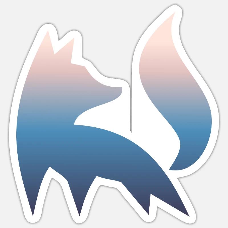 Fox Silhouette Forest Nature Red Fox Gradient Sticker size S (10 x 10 cm)
