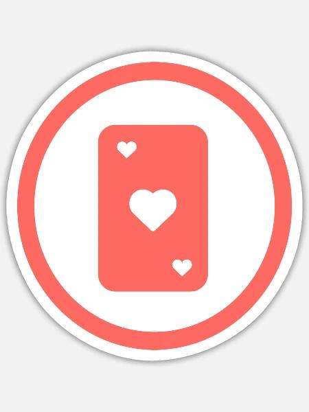 Pokerkarte Logo - Sticker Größe S (10 x 10 cm) - Mattweiß
