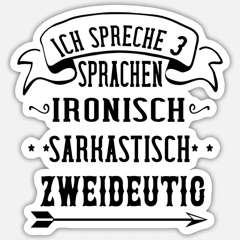 ICH SPRECHE 3 SPRACHEN! - Sticker Größe S (10 x 10 cm) - Mattweiß