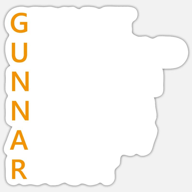 Gunnar Name Geschenk - Sticker Größe S (10 x 10 cm) - Mattweiß