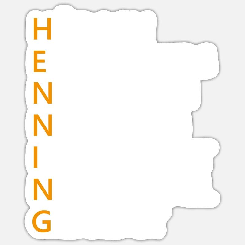 Henning Name Geschenk - Sticker Größe S (10 x 10 cm) - Mattweiß