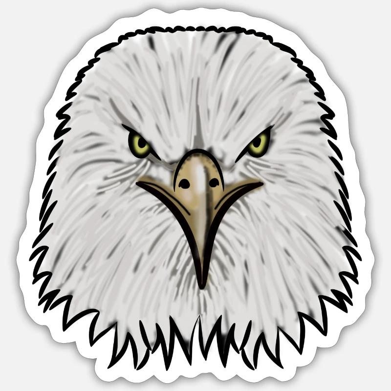 Adler - Sticker Größe S (10 x 10 cm) - Mattweiß