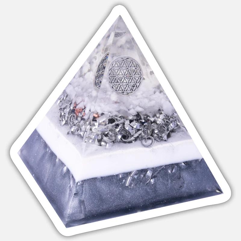 Pyramide de la Fleur de Vie Sticker taille S (10 x 10 cm)