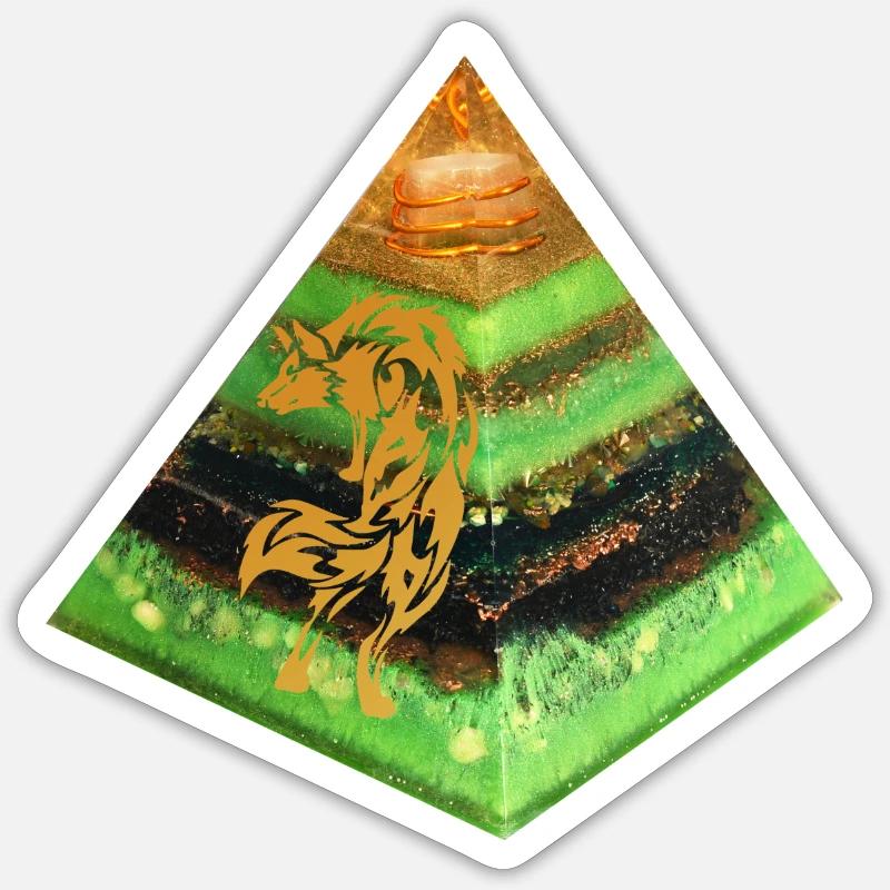Wolf Energy Pyramid - Sticker size S (10 x 10 cm) - white matte