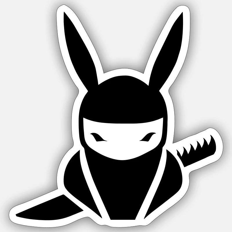 ninja logo - Sticker Größe S (10 x 10 cm) - Mattweiß