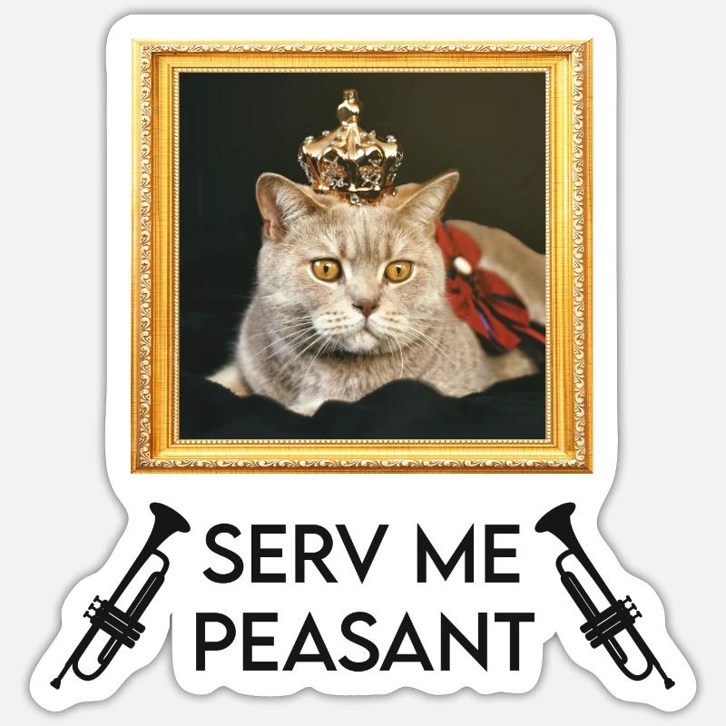 Chat - Serv Me Peasant Sticker taille S (10 x 10 cm)
