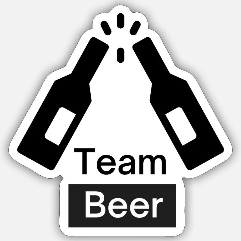Team Beer - Team Bier - Sticker Größe S (10 x 10 cm) - Mattweiß