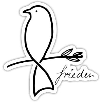 Peace - Sticker size S (10 x 10 cm) - white matte - Front