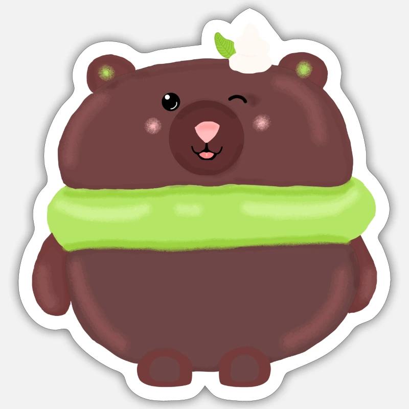 Macaroon Bear - Sticker size S (10 x 10 cm) - white matte