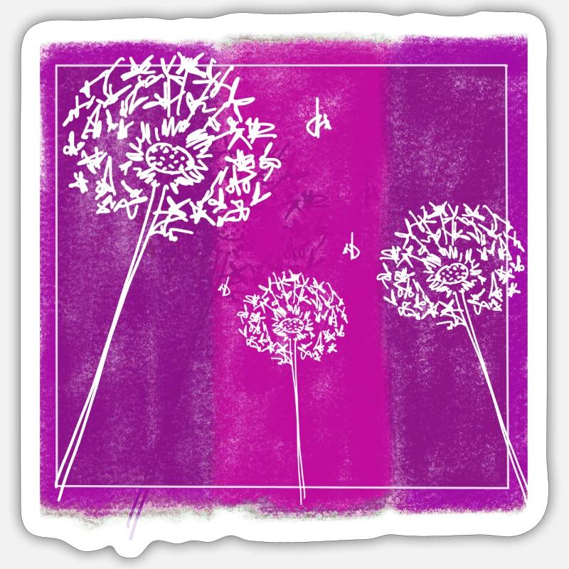 Pusteblumen - Sticker Größe S (10 x 10 cm) - Mattweiß