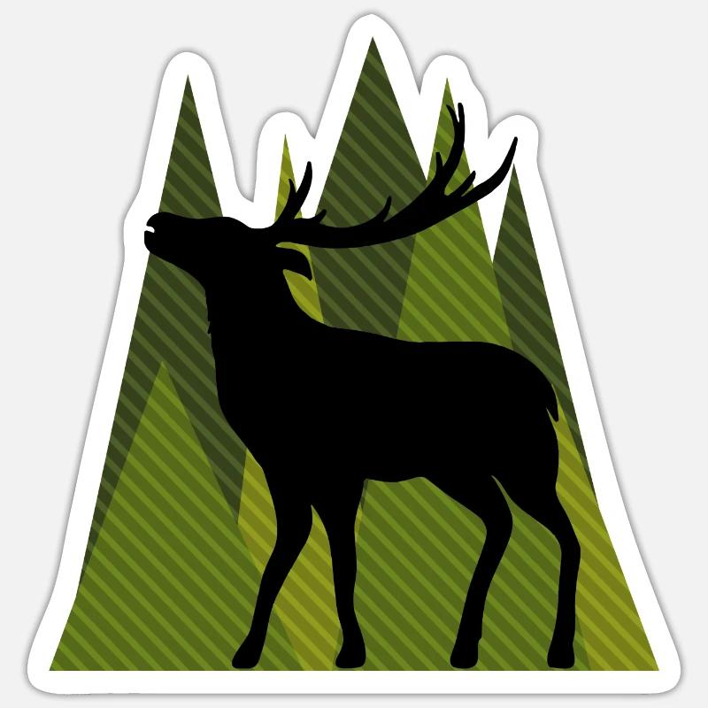 Hirsch - Sticker Größe S (10 x 10 cm) - Mattweiß