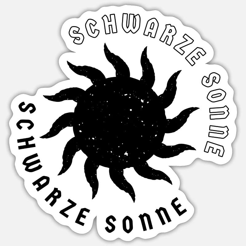 Schwarze Sonne - Sticker Größe S (10 x 10 cm) - Mattweiß