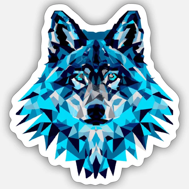 Nachtwolf - Sticker Größe S (10 x 10 cm) - Mattweiß