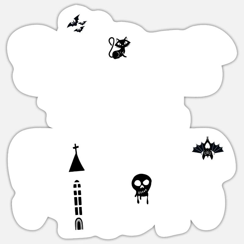 Halloween Süßes oder Saures - Sticker Größe S (10 x 10 cm) - Mattweiß