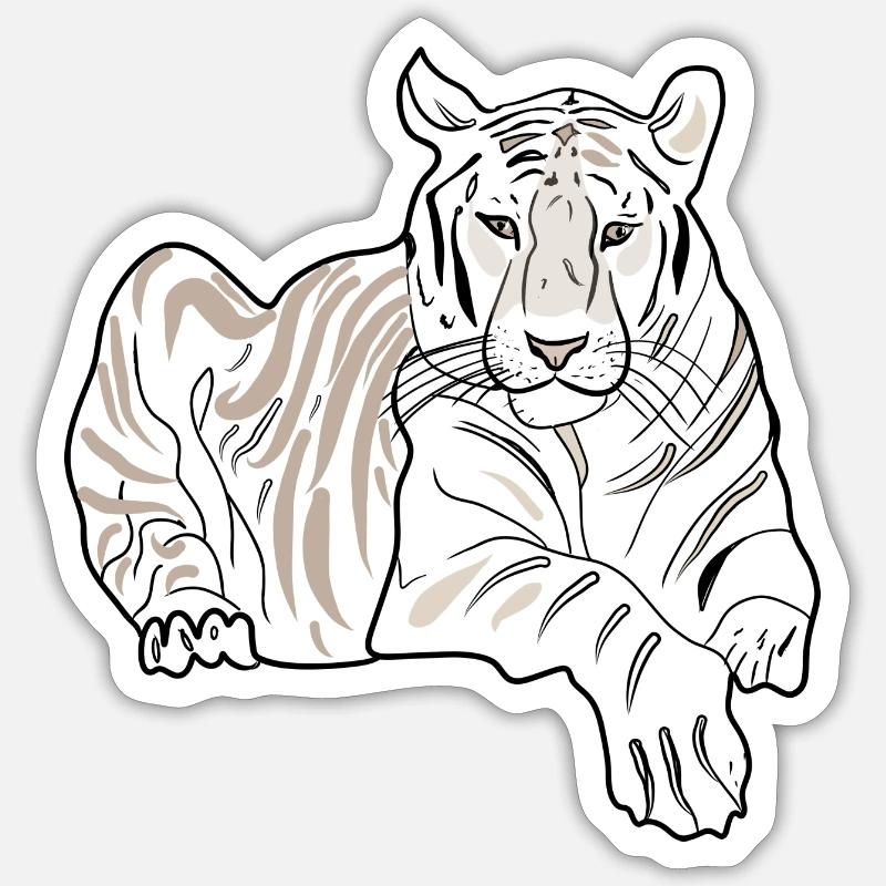 LYING TIGER Sticker size S (10 x 10 cm)