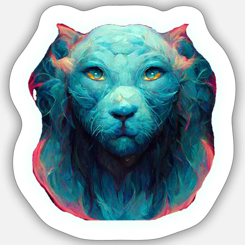 LÖWE - Sticker Größe S (10 x 10 cm) - Mattweiß