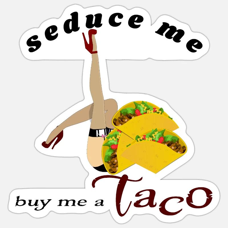 Taco - Sticker Größe S (10 x 10 cm) - Mattweiß