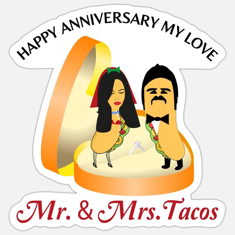 Taco - Sticker Größe S (10 x 10 cm) - Mattweiß