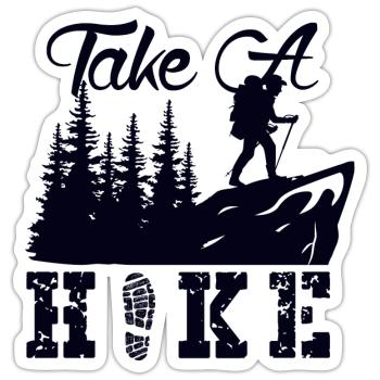 A round hike, visit the mountain, hike - Sticker size S (10 x 10 cm) - white matte - Front